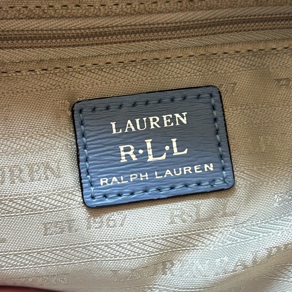 Ralph Lauren Newberry Halee Periwinkle Medium Blue Leather Shoulder Bag - Picture 4 of 14